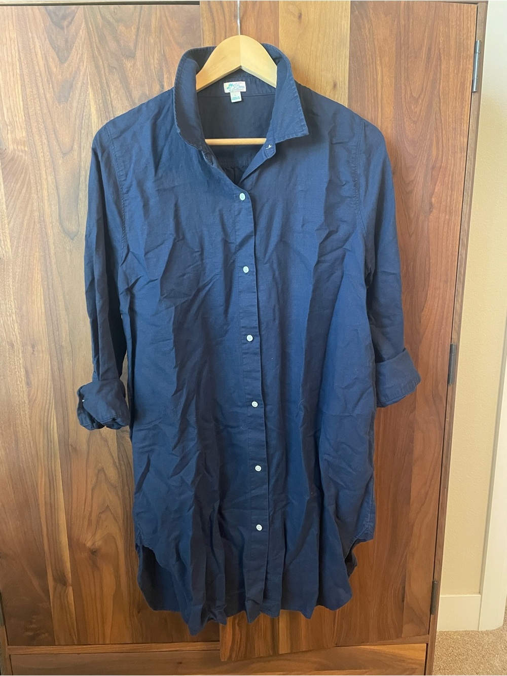 J. Crew women’s Navy Blue linen blend coverup or long shirt